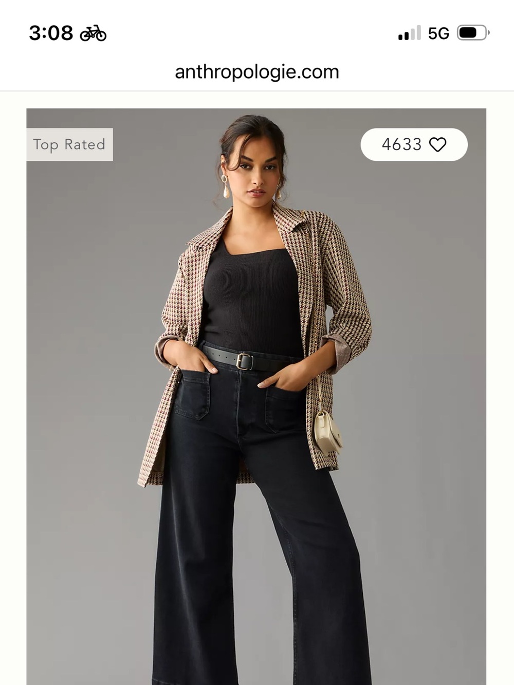 Anthropologie Colette Black Wide-Leg High-Rise Jeans